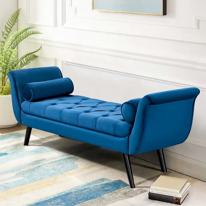 Tufted Upholstered Entryway Bench with Plush Seat