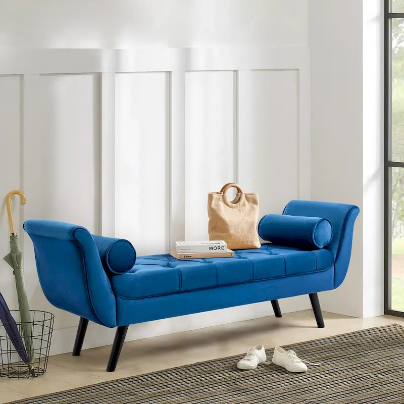 Tufted Upholstered Entryway Bench with Plush Seat