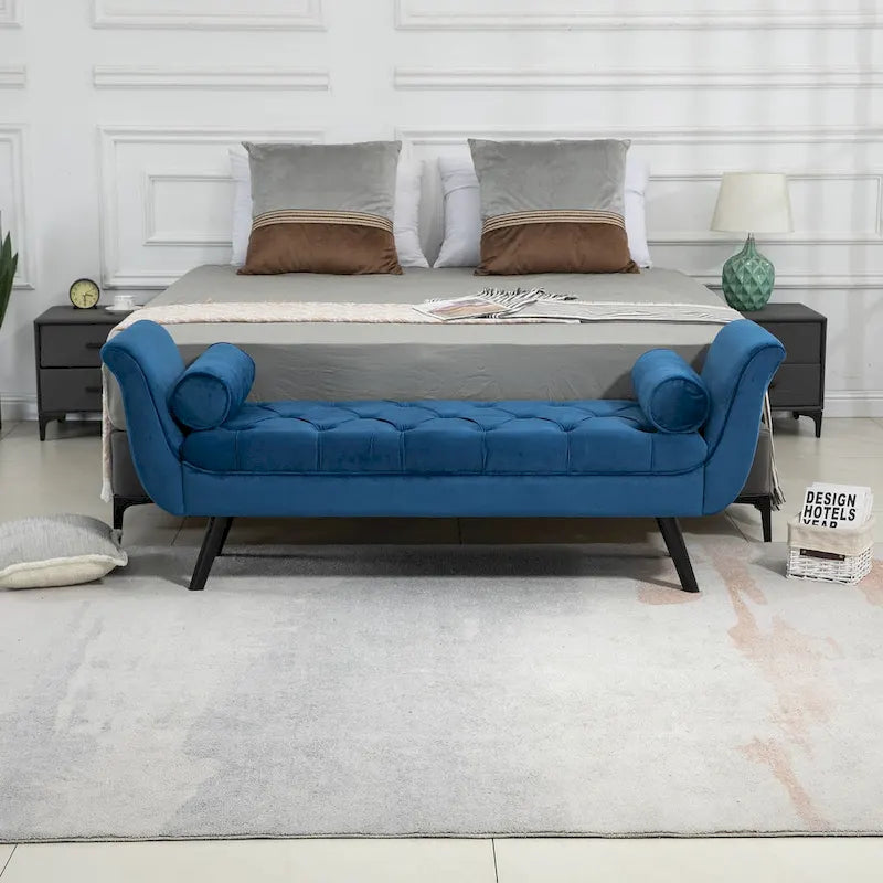 Tufted Upholstered Entryway Bench with Plush Seat