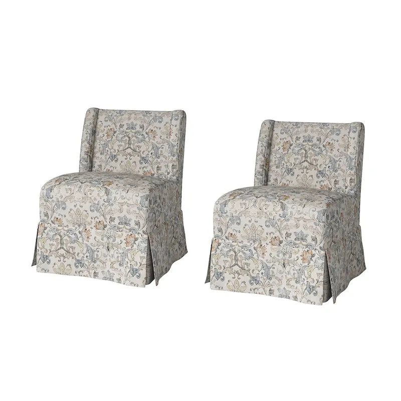 Pair of Transitional Slipper Chairs with Washable Slipcovers
