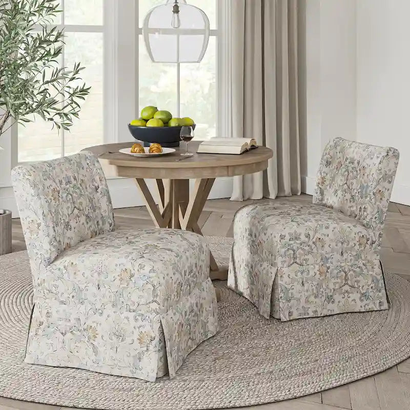 Pair of Transitional Slipper Chairs with Washable Slipcovers