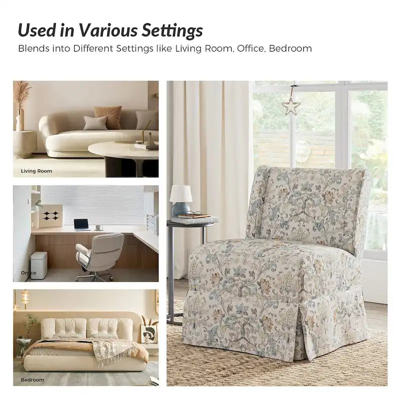 Pair of Transitional Slipper Chairs with Washable Slipcovers