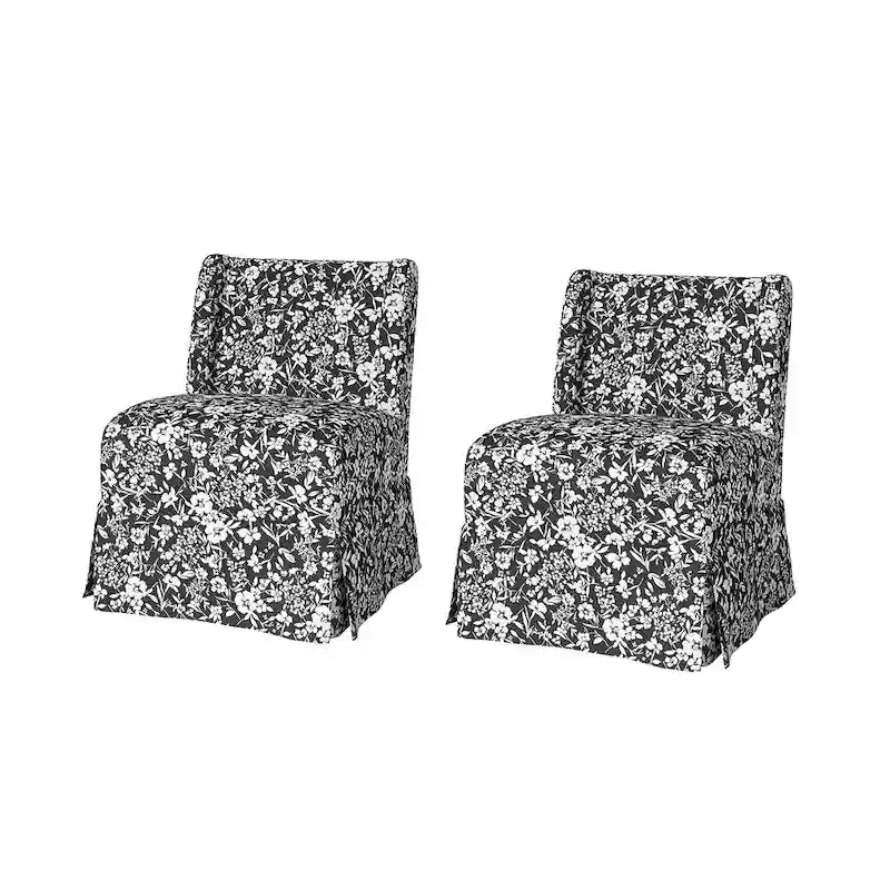 Pair of Transitional Slipper Chairs with Washable Slipcovers
