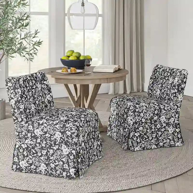 Pair of Transitional Slipper Chairs with Washable Slipcovers