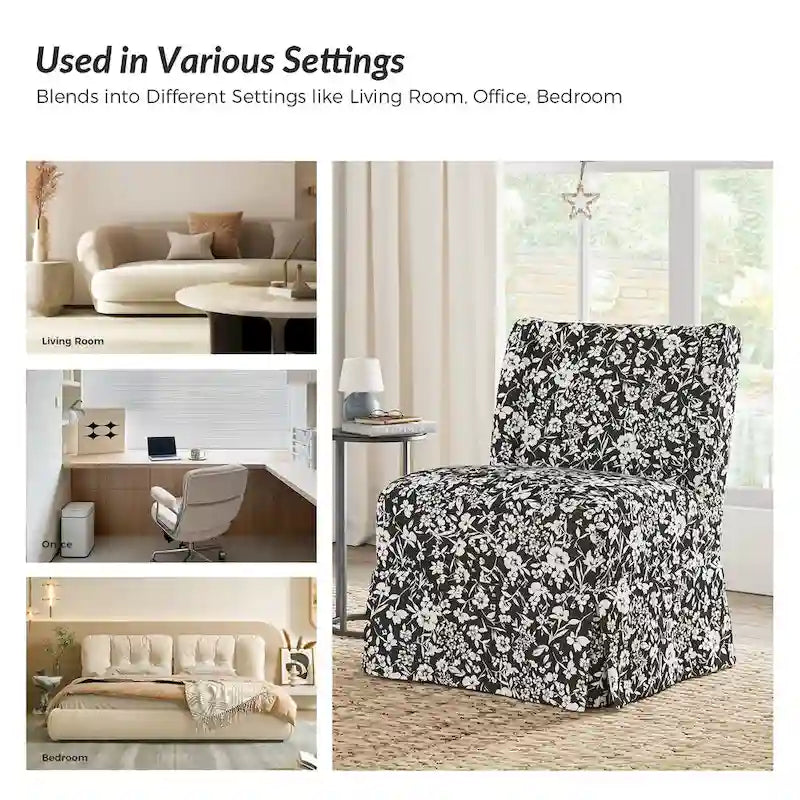 Pair of Transitional Slipper Chairs with Washable Slipcovers