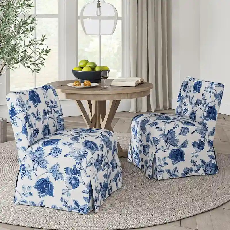 Pair of Transitional Slipper Chairs with Washable Slipcovers