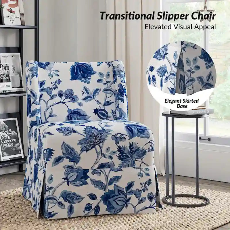 Pair of Transitional Slipper Chairs with Washable Slipcovers