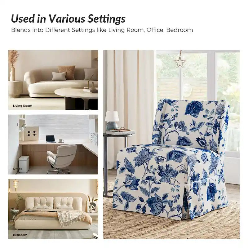 Pair of Transitional Slipper Chairs with Washable Slipcovers