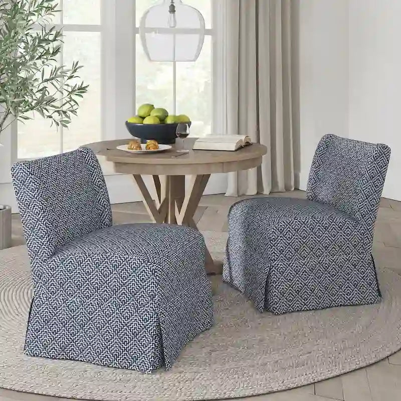 Pair of Transitional Slipper Chairs with Washable Slipcovers