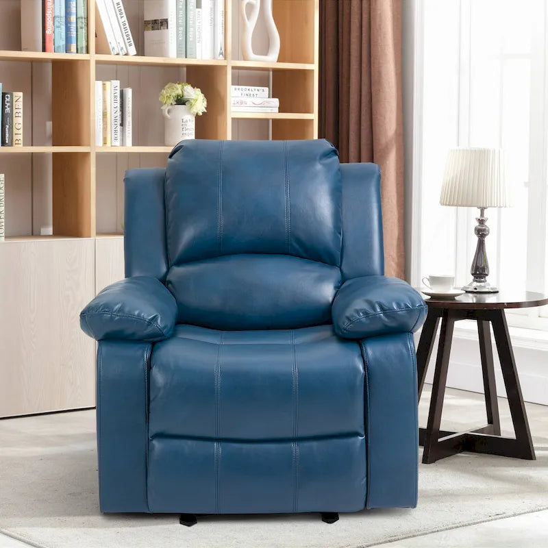 Faux Leather Massage Recliner with Retractable Footrest
