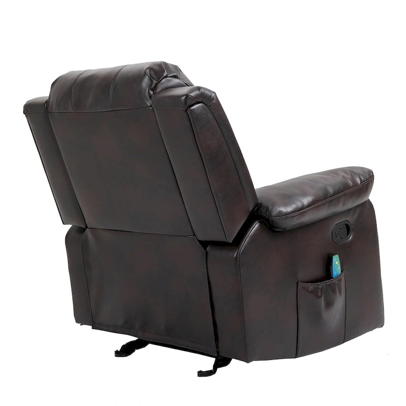 Faux Leather Massage Recliner with Retractable Footrest