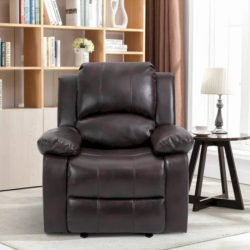 Faux Leather Massage Recliner with Retractable Footrest