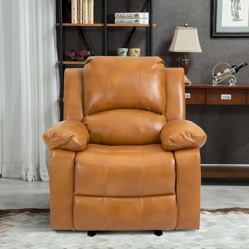 Faux Leather Massage Recliner with Retractable Footrest