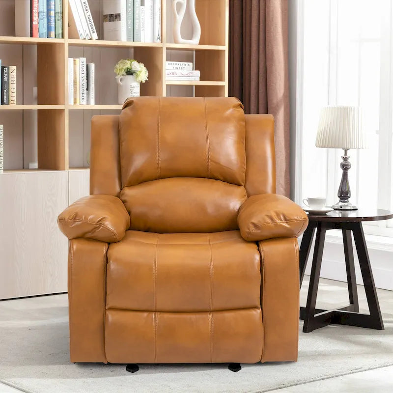 Faux Leather Massage Recliner with Retractable Footrest
