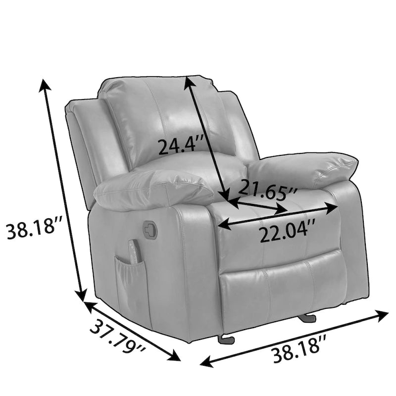 Faux Leather Massage Recliner with Retractable Footrest