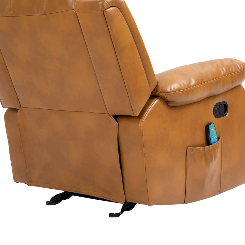 Faux Leather Massage Recliner with Retractable Footrest
