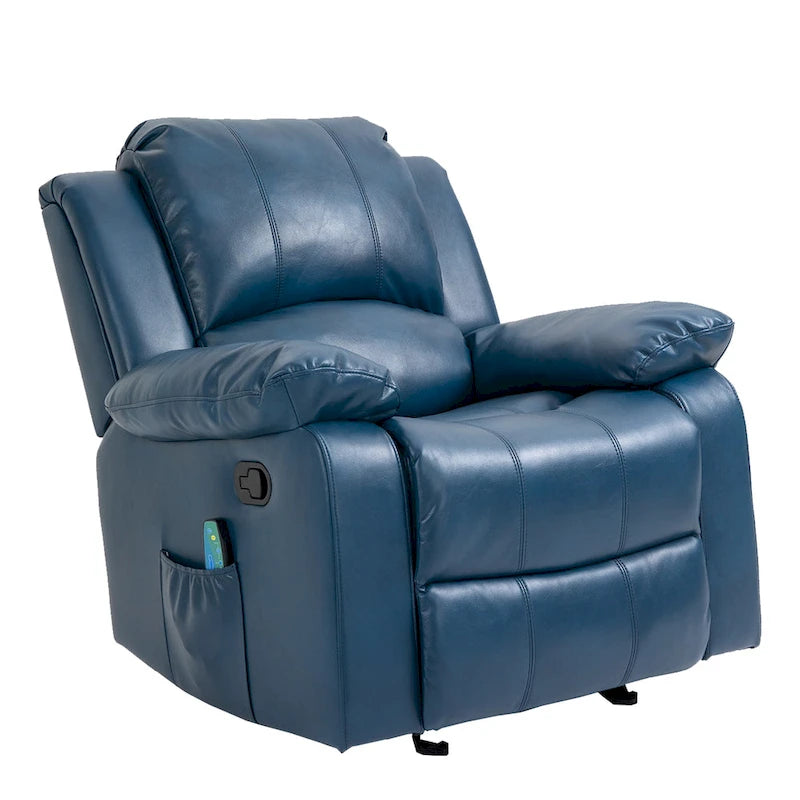 Faux Leather Massage Recliner with Retractable Footrest