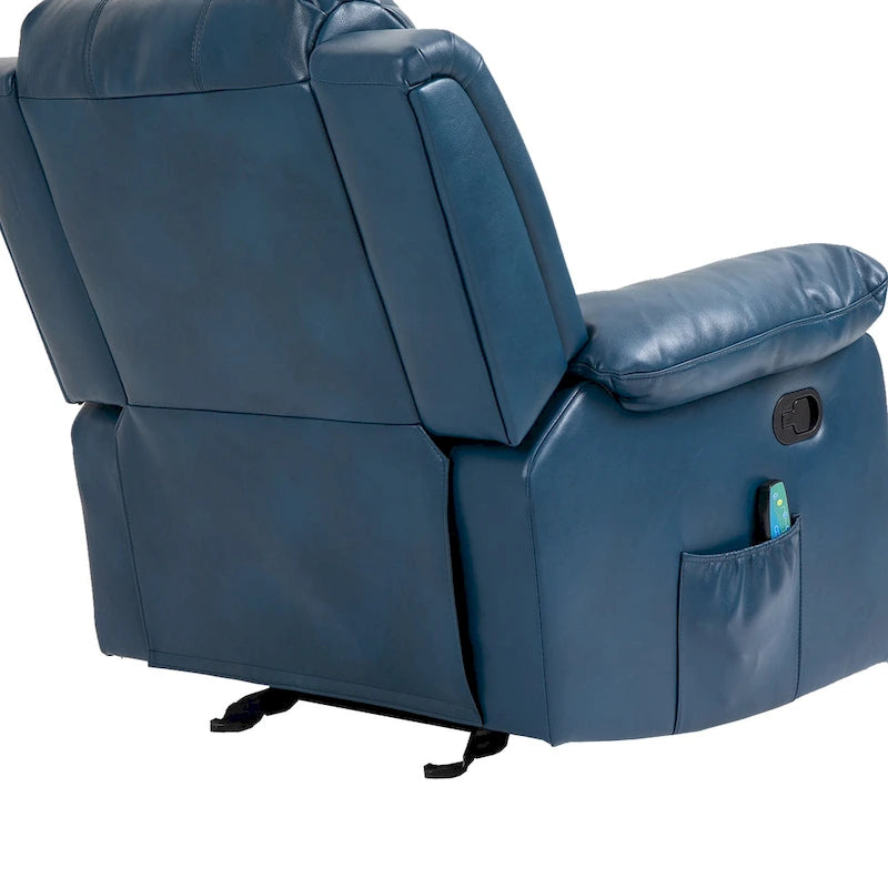 Faux Leather Massage Recliner with Retractable Footrest