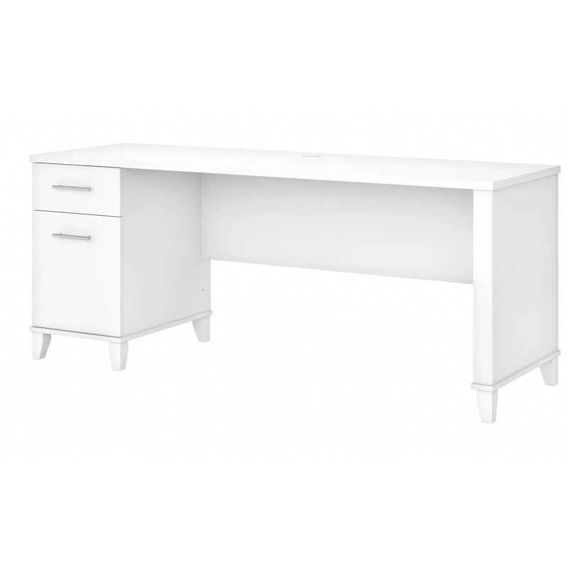 72-Inch Home Office Desk with Drawers and Cable Management
