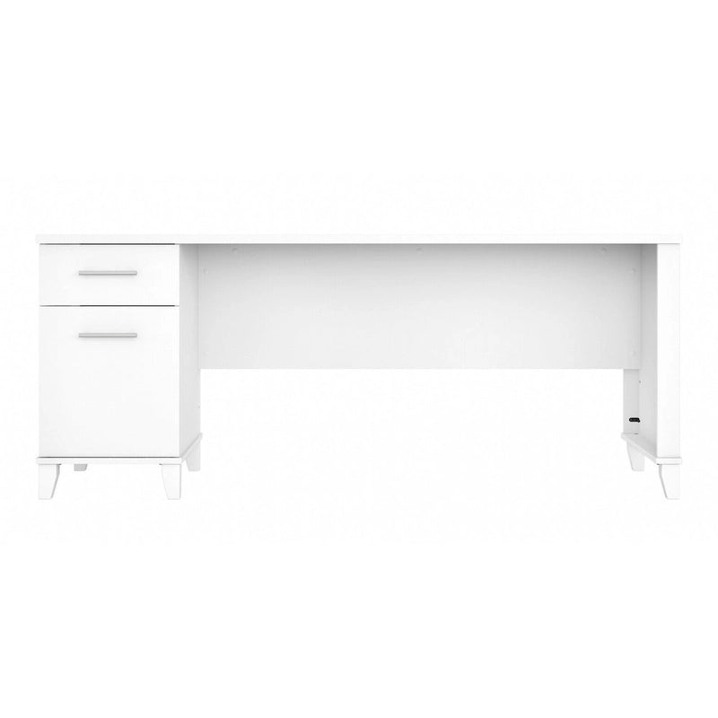 72-Inch Home Office Desk with Drawers and Cable Management