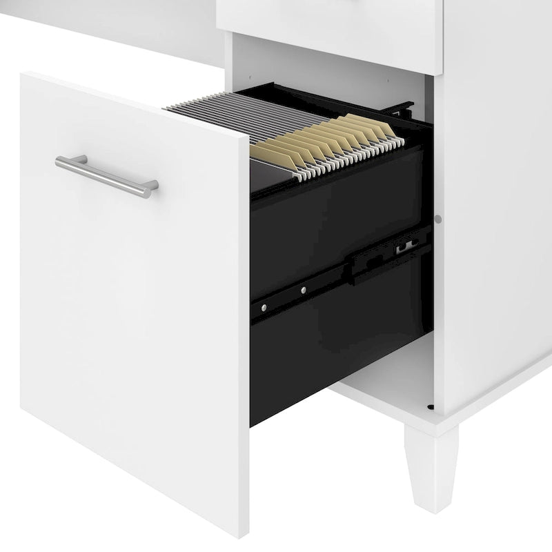 72-Inch Home Office Desk with Drawers and Cable Management
