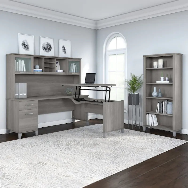 72-Inch Home Office Desk with Drawers and Cable Management
