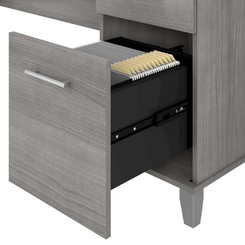 72-Inch Home Office Desk with Drawers and Cable Management