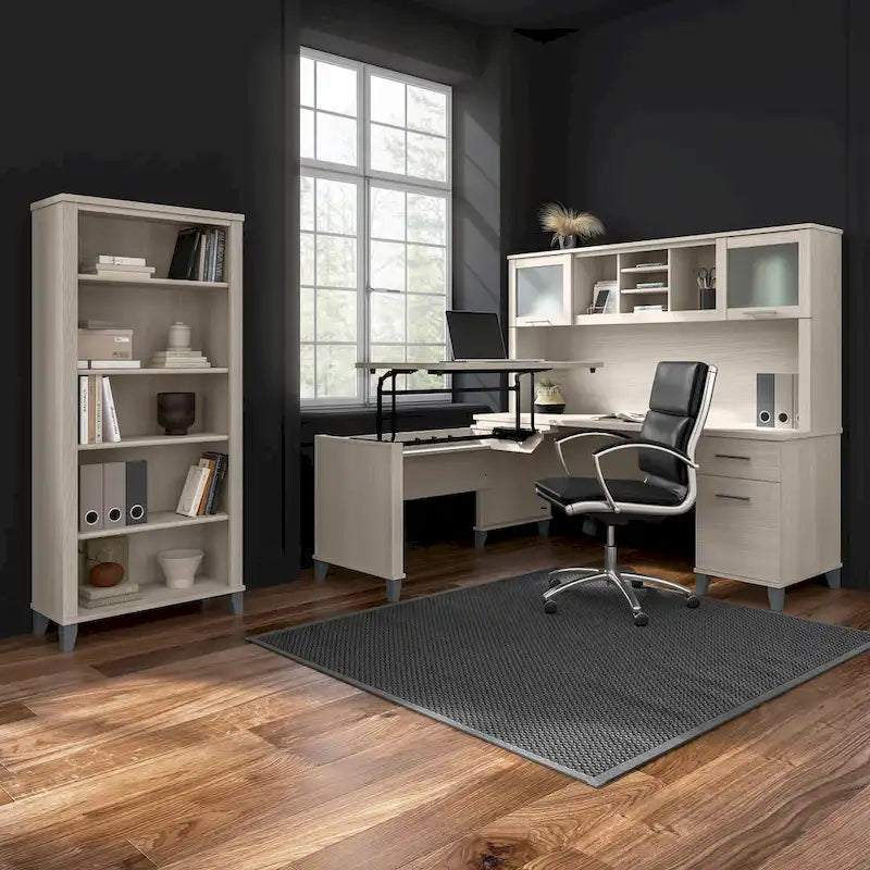 72-Inch Home Office Desk with Drawers and Cable Management