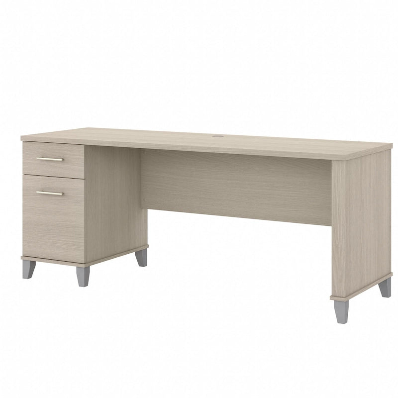 72-Inch Home Office Desk with Drawers and Cable Management