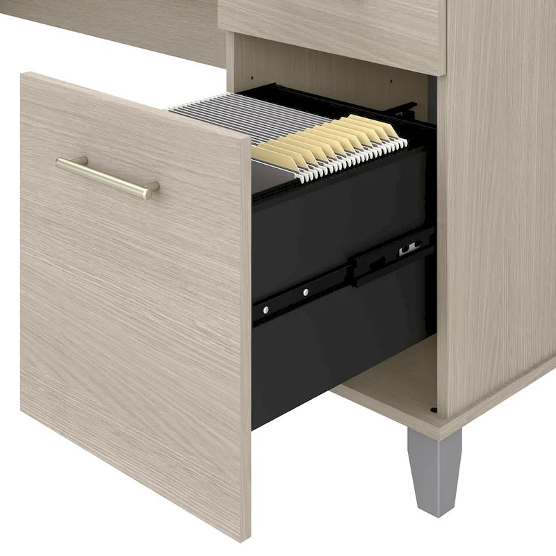72-Inch Home Office Desk with Drawers and Cable Management
