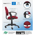 Burgundy Mid-Back Ergonomic Task Chair with Lumbar Support