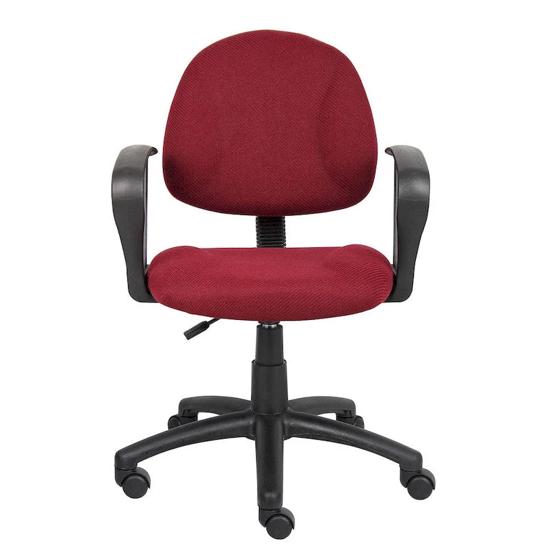 Burgundy Mid-Back Ergonomic Task Chair with Lumbar Support