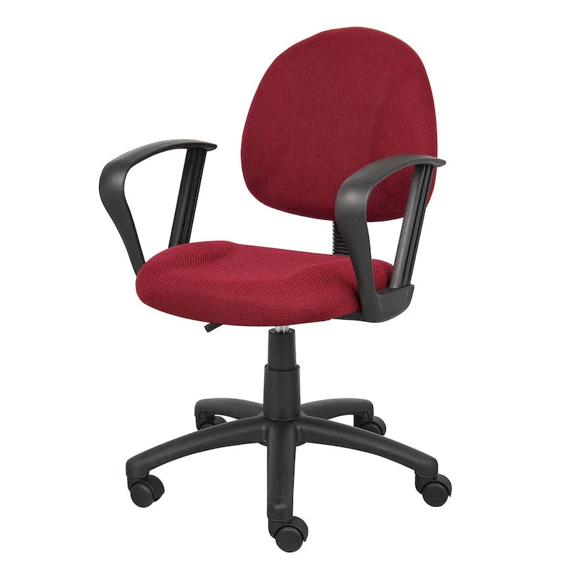 Burgundy Mid-Back Ergonomic Task Chair with Lumbar Support