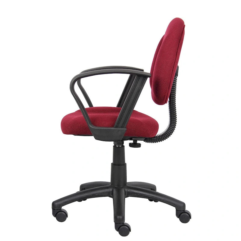Burgundy Mid-Back Ergonomic Task Chair with Lumbar Support