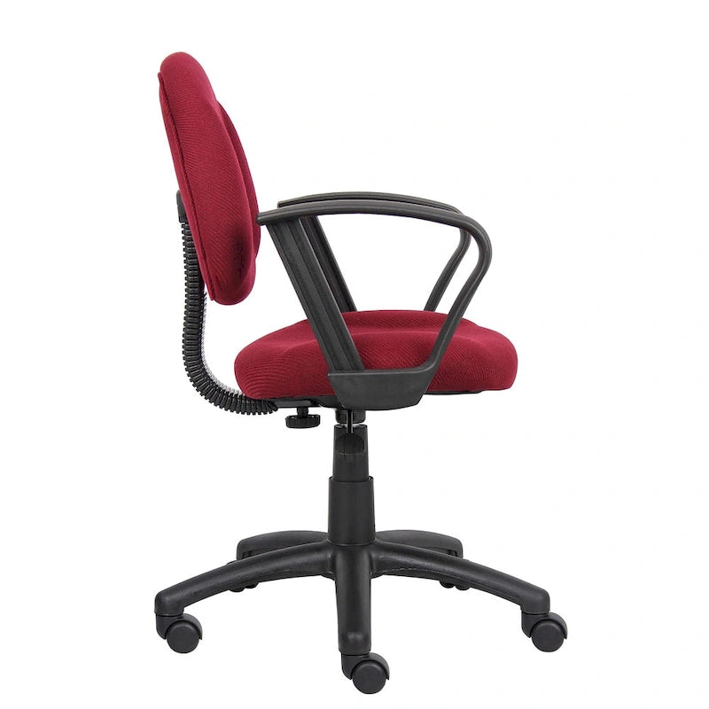 Burgundy Mid-Back Ergonomic Task Chair with Lumbar Support