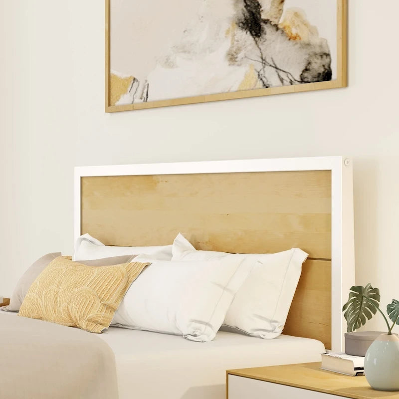 Plank and Beam Platform Panel Headboard Full-Size Bed