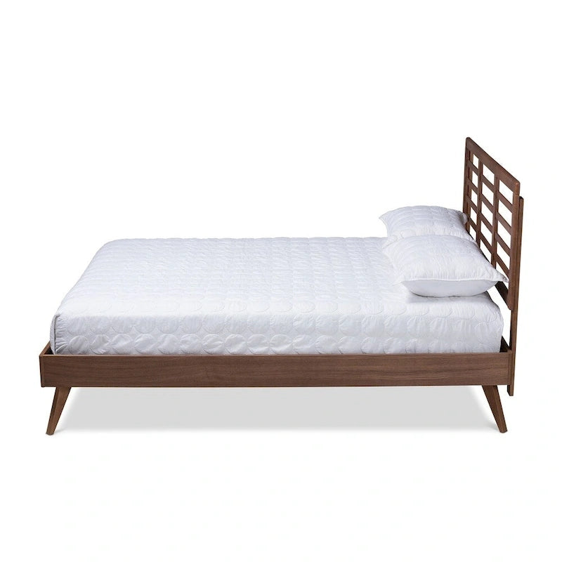 Mid-century Modern Wood Platform Bed