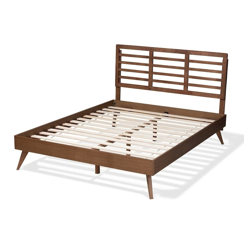 Mid-century Modern Wood Platform Bed