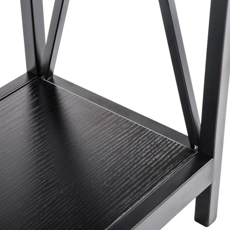 Triamine Board Cross Iron Frame Narrow Console Table