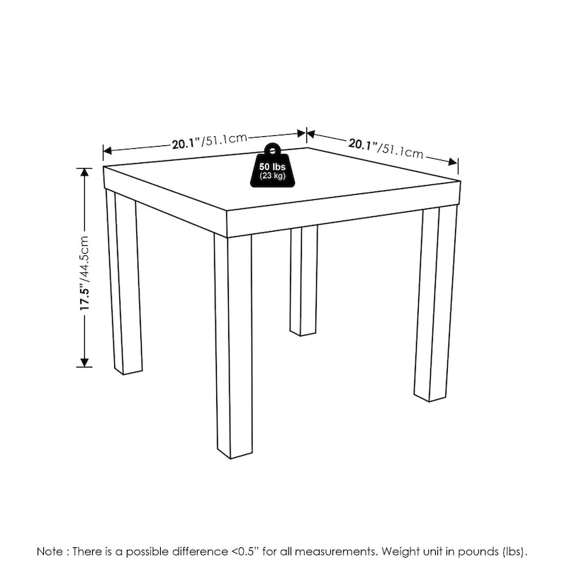 Two Black Square Side Tables with Storage Shelves