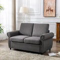 Pull-Out Loveseat Sleeper Sofa with Twin Memory Foam Mattress