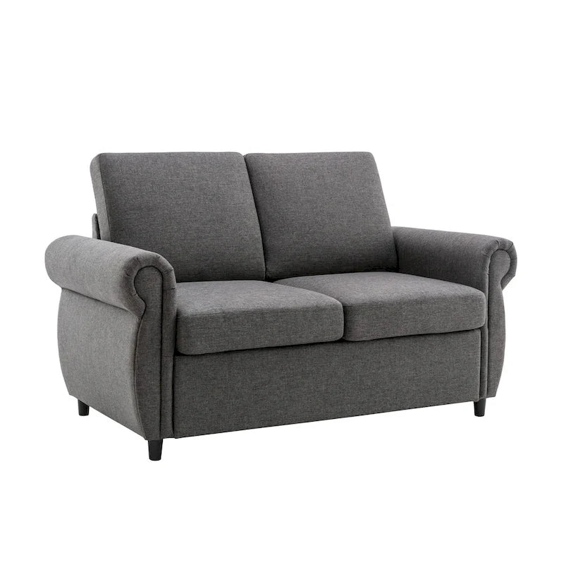 Pull-Out Loveseat Sleeper Sofa with Twin Memory Foam Mattress