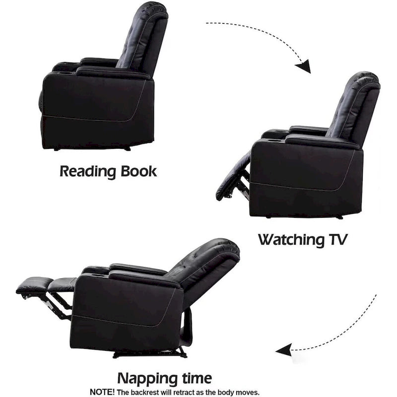 Power Recliner Chair with USB Ports and Cup Holders