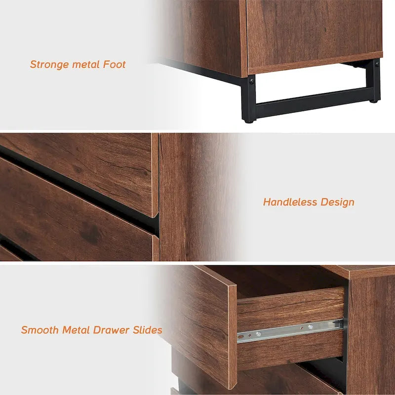 Modern TV Stand with Drawers and Adjustable Shelf