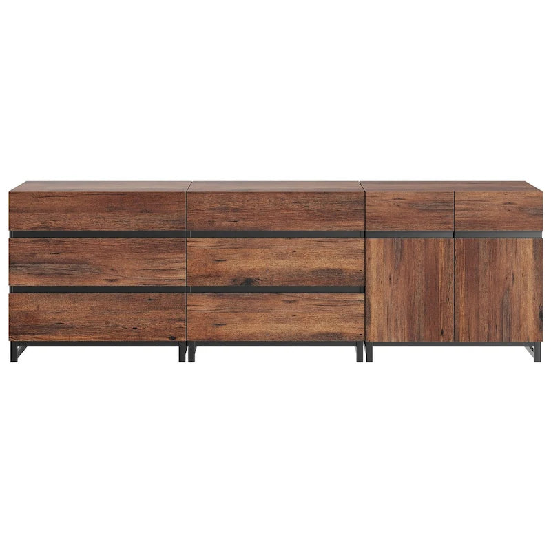 Modern TV Stand with Drawers and Adjustable Shelf