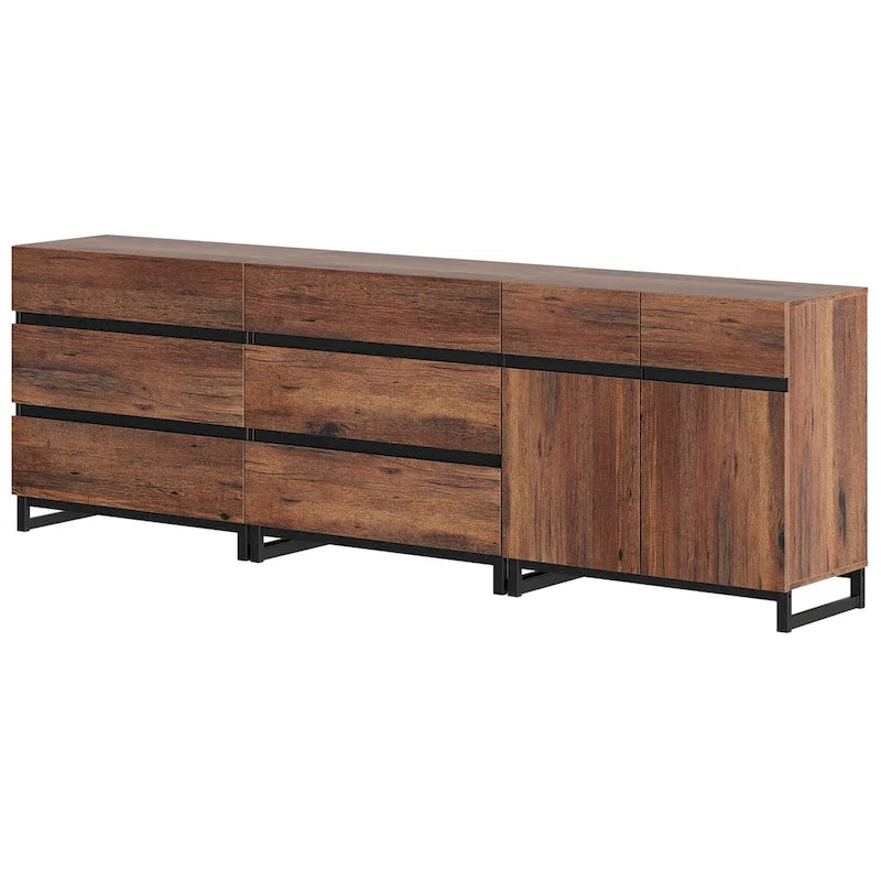 Modern TV Stand with Drawers and Adjustable Shelf