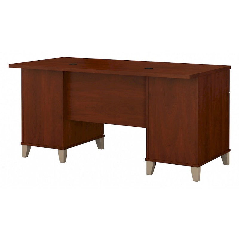 60-Inch Home Office Desk with Drawers and Cable Management