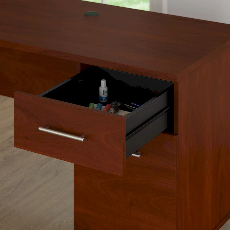 60-Inch Home Office Desk with Drawers and Cable Management