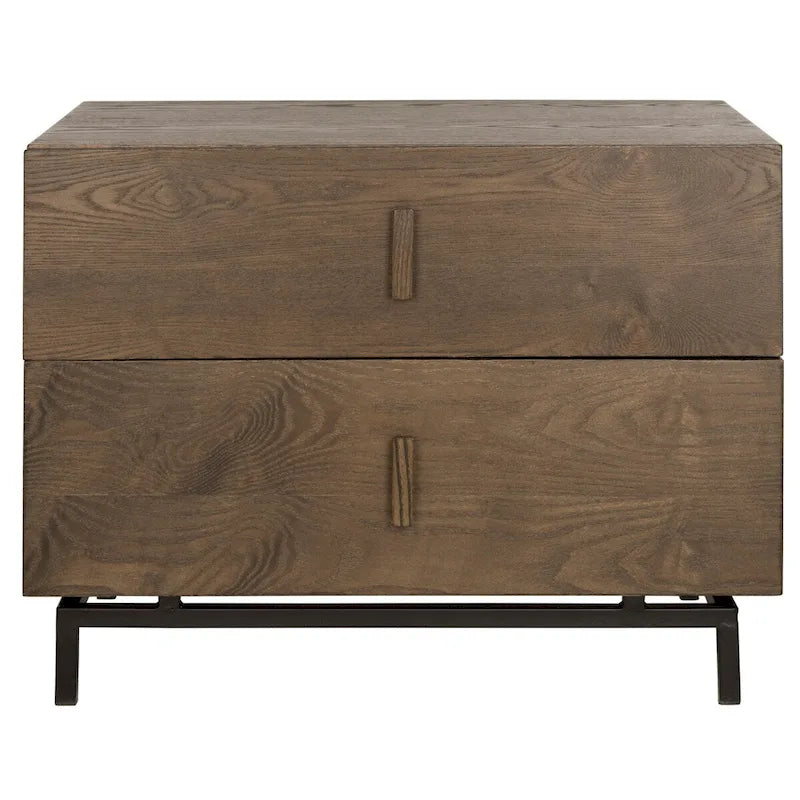 Dark Brown and Black Storage Cabinet, 28 in
