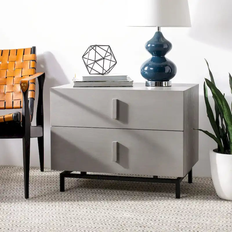 Dark Brown and Black Storage Cabinet, 28 in